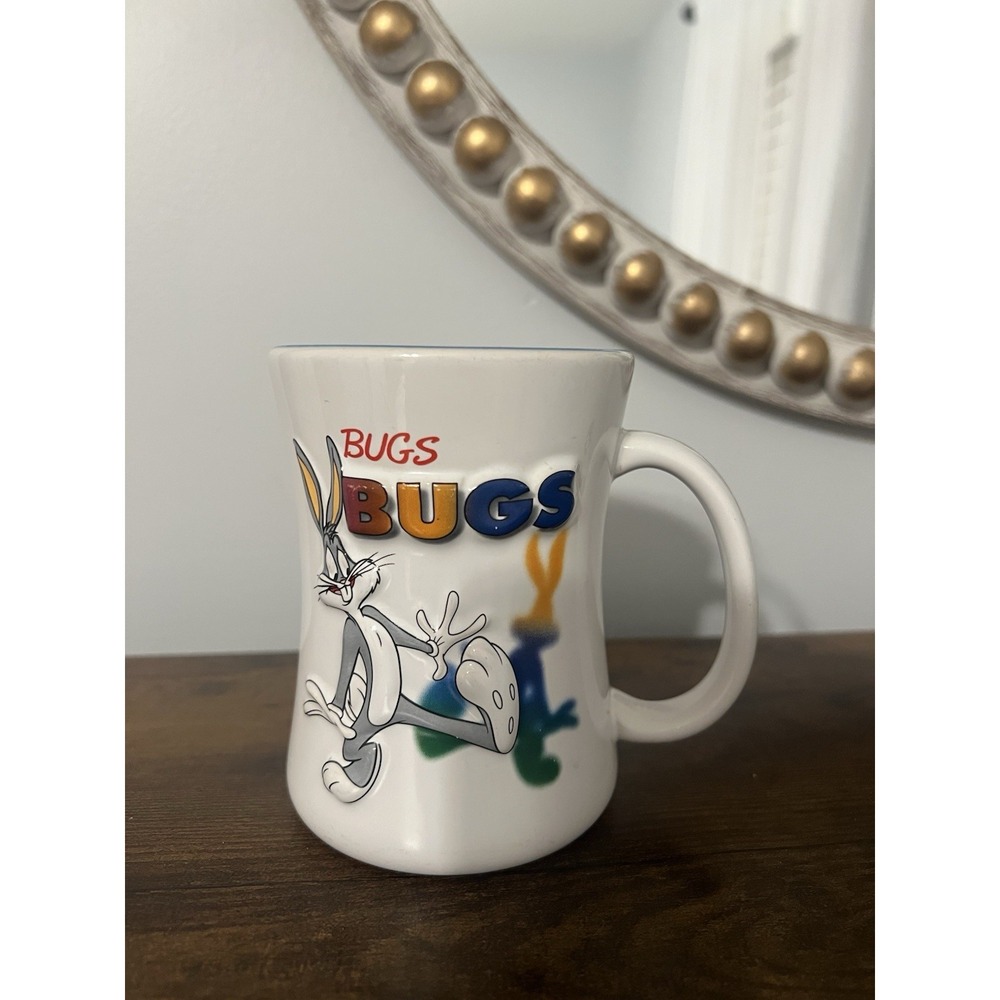 VTG Six Flags Bugs Bunny Coffee‎ Mug Warner Bros Looney Tunes Made in Thailand